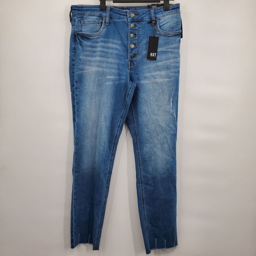 KUT from the Kloth Rachael High Rise Fab Ab Mom Jean Women Size 12 NWT Denim